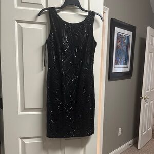Calvin Klein Black Sequin Sheath Dress for Cocktail